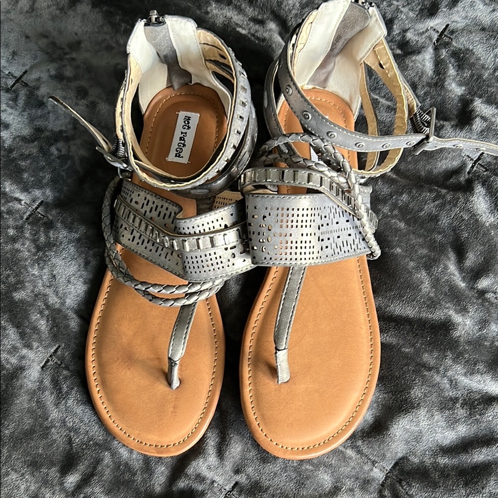 Not Rated Silver Strappy Sandals